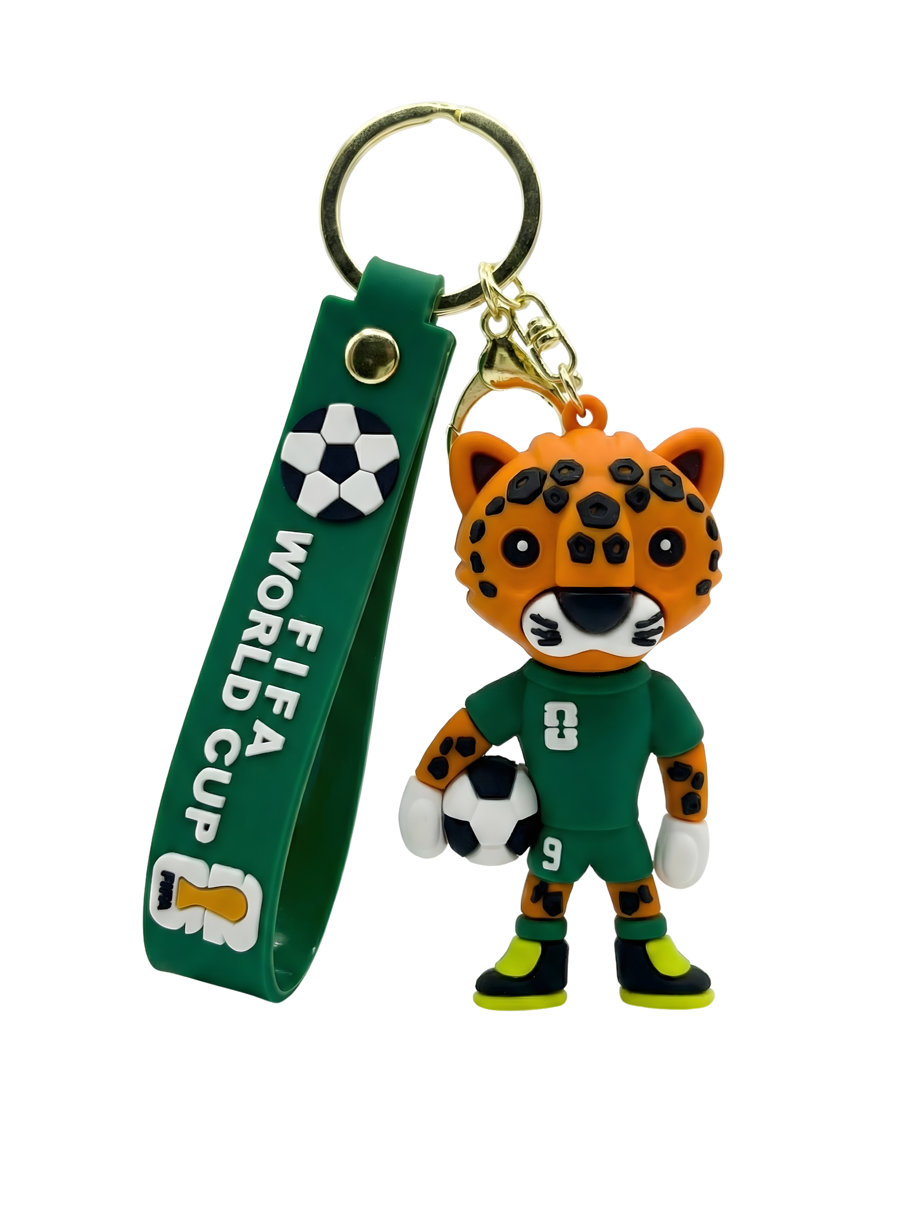 Mexico World Cup Mascot PVC Keychain Soccer KEYMASCOT-MEX Green