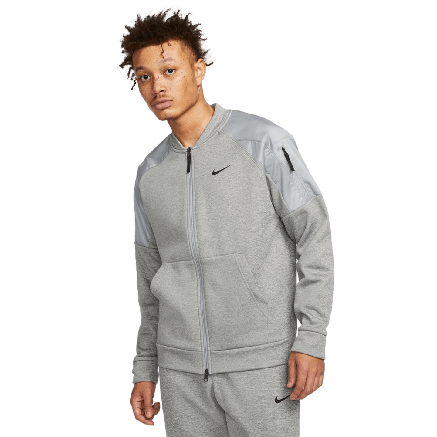 Nike Therma-FIT Training Full Zip Bomber Jacket - Grey