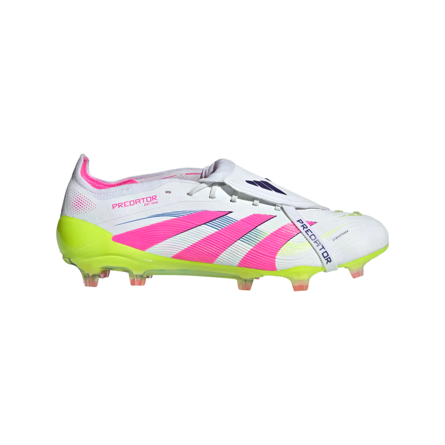  Predator サッカーシューズ ホワイト/ピンク/イエロー Adidas Predator Elite Foldover Tongue Firm Ground Cleats Soccer
