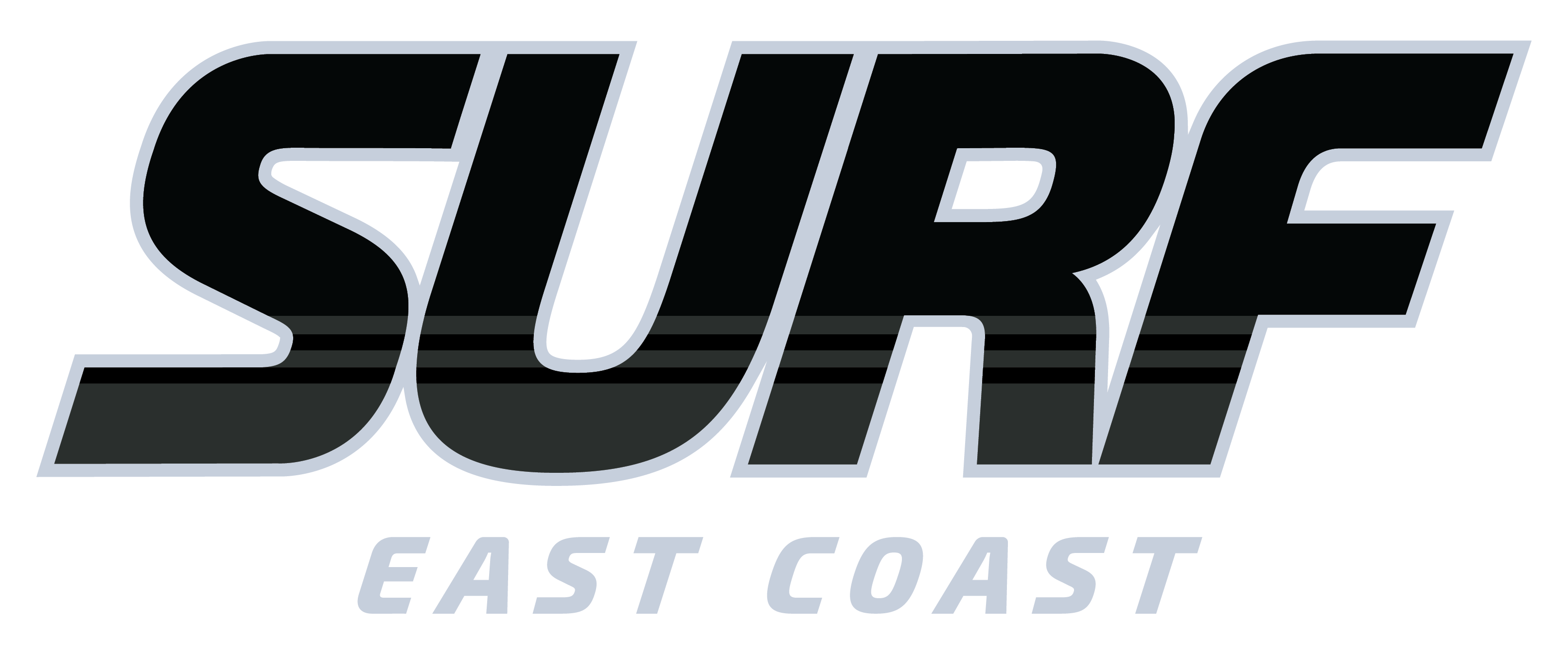 Black "Surf" Front Center Chest East Coast Surf