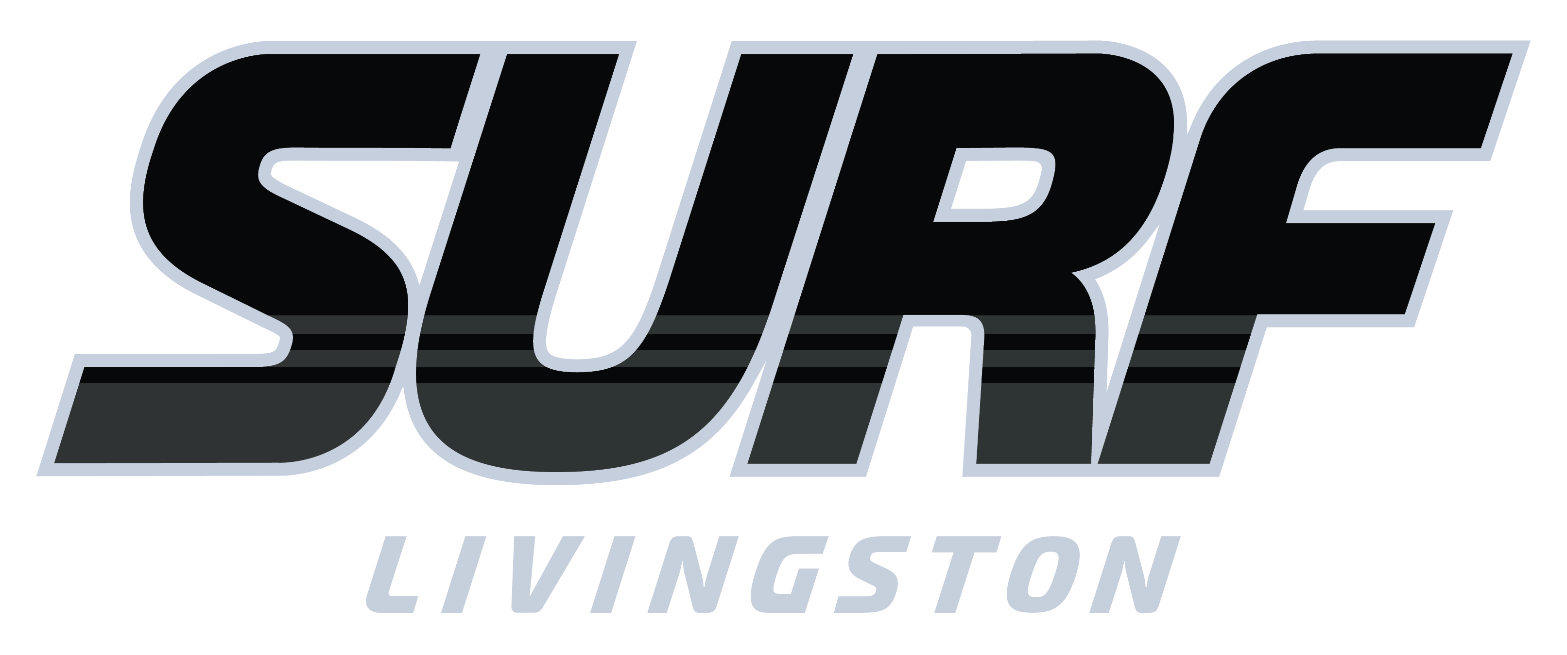Black "Surf" Front Center Chest Livingston Surf