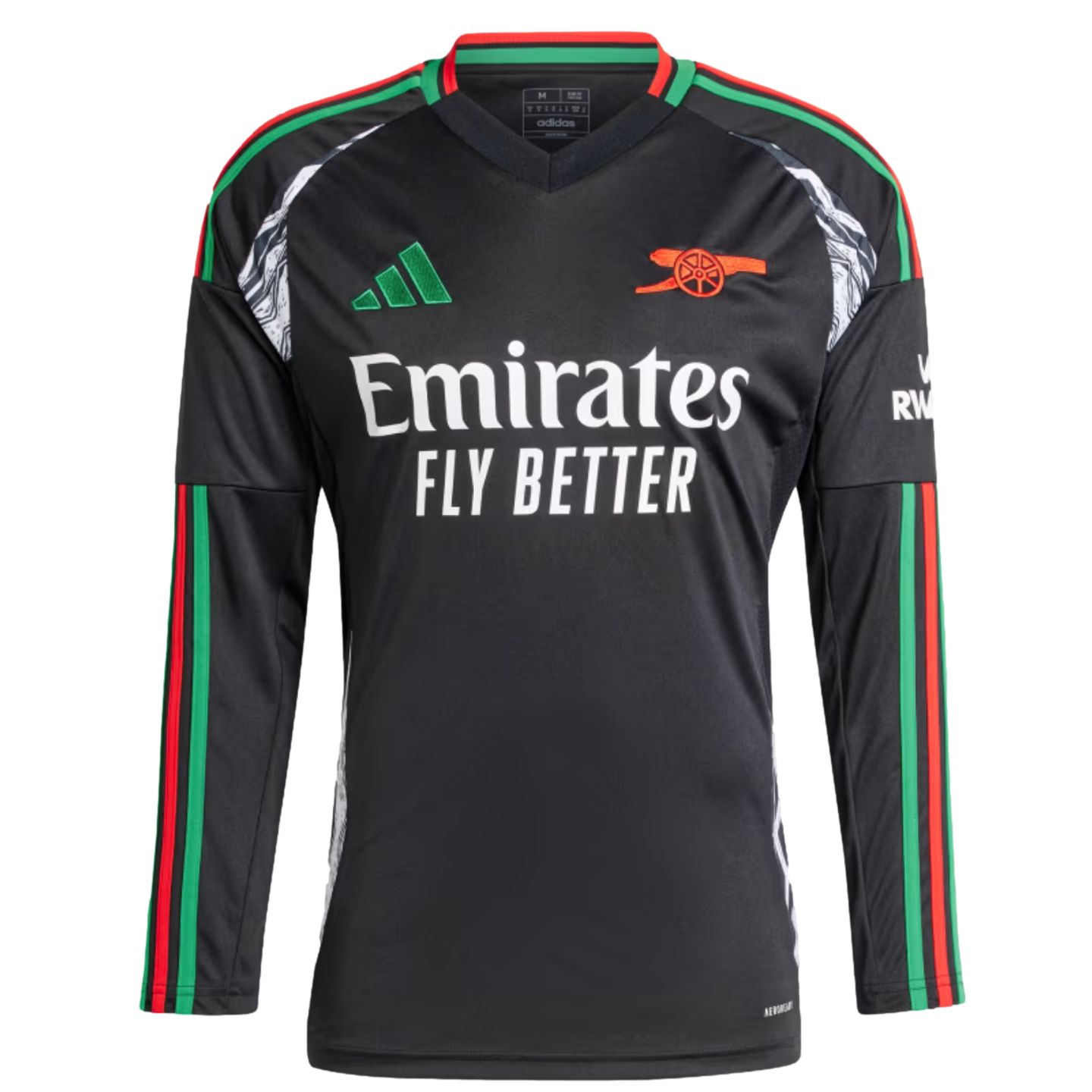 Adidas Arsenal 24/25 Long Sleeve Away Jersey Soccer IS8135 Black