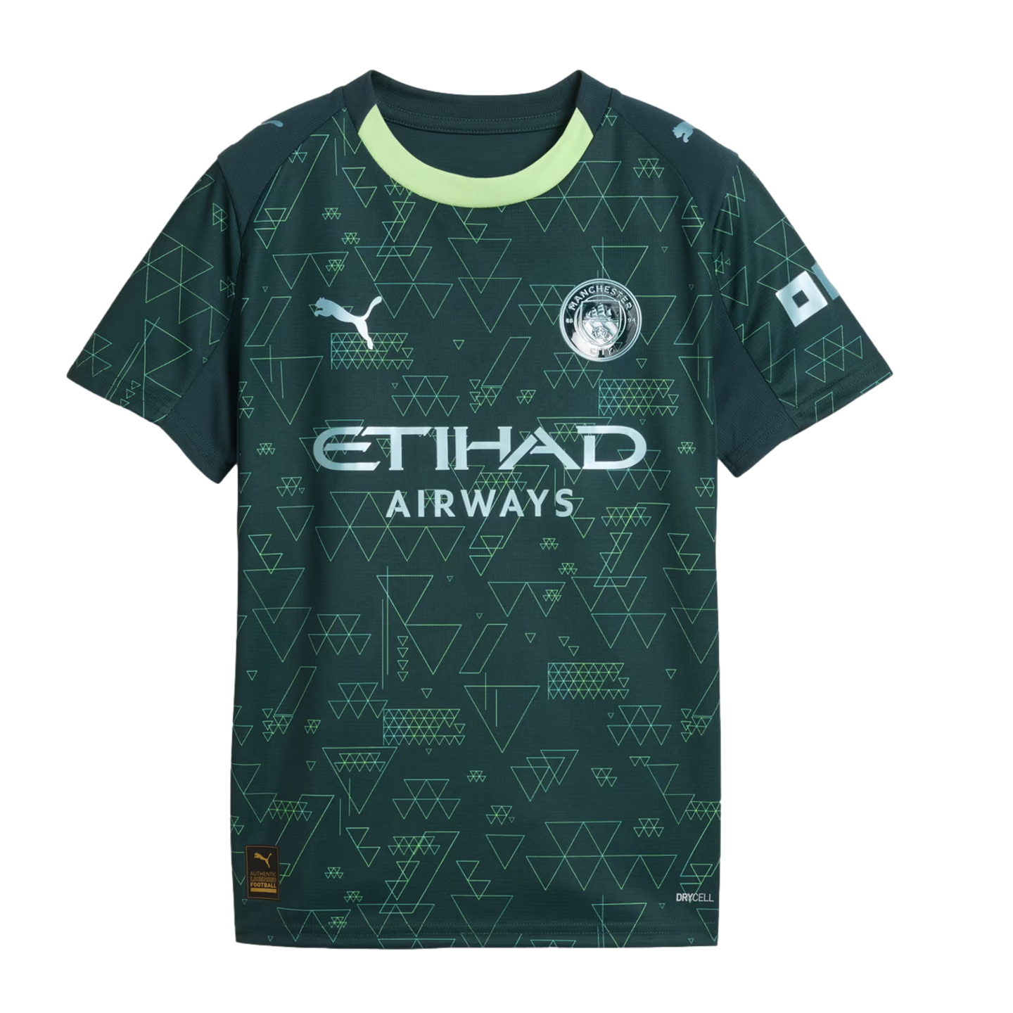 Puma Manchester City 25/26 Youth Fourth Jersey Soccer 782694-04 Green