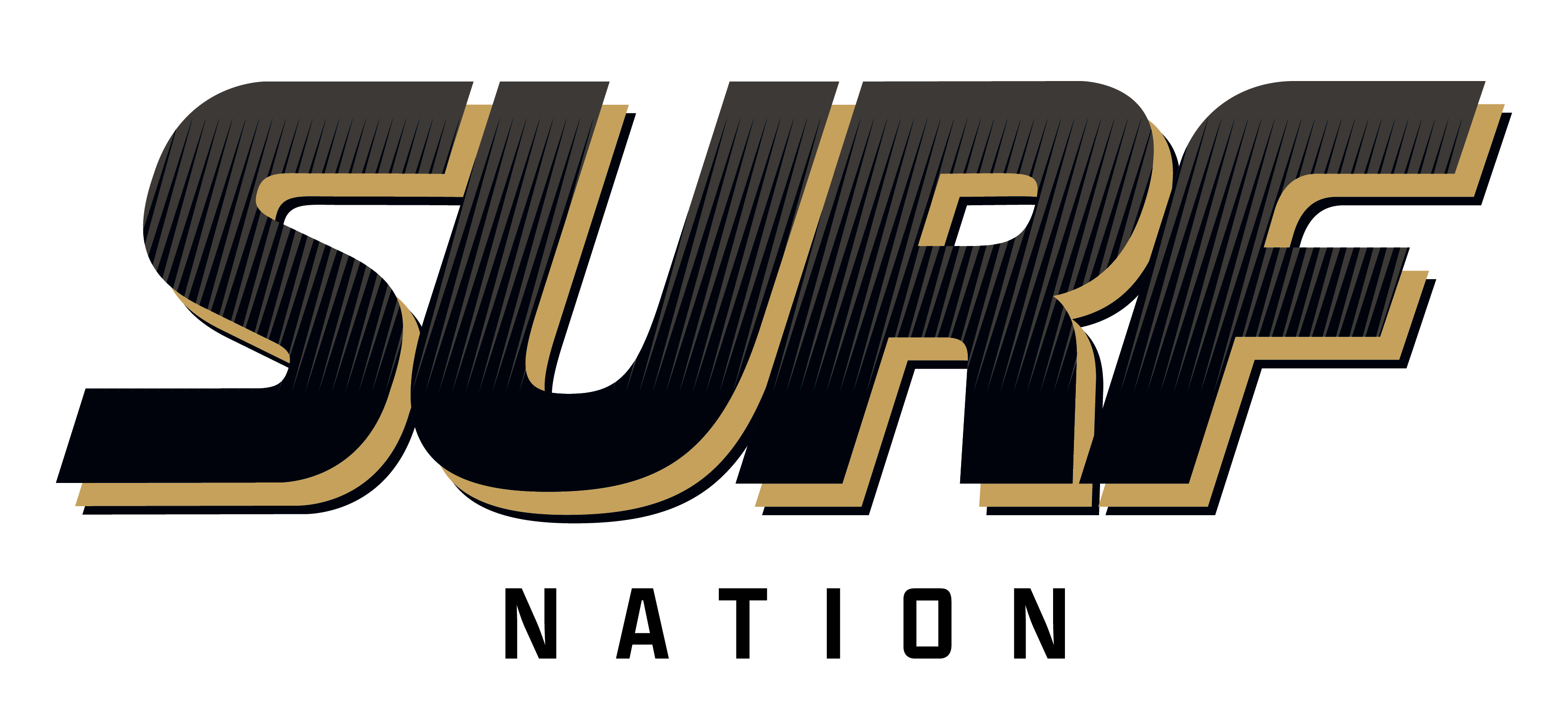 Black/Gold Front "Surf Nation" Center Surf