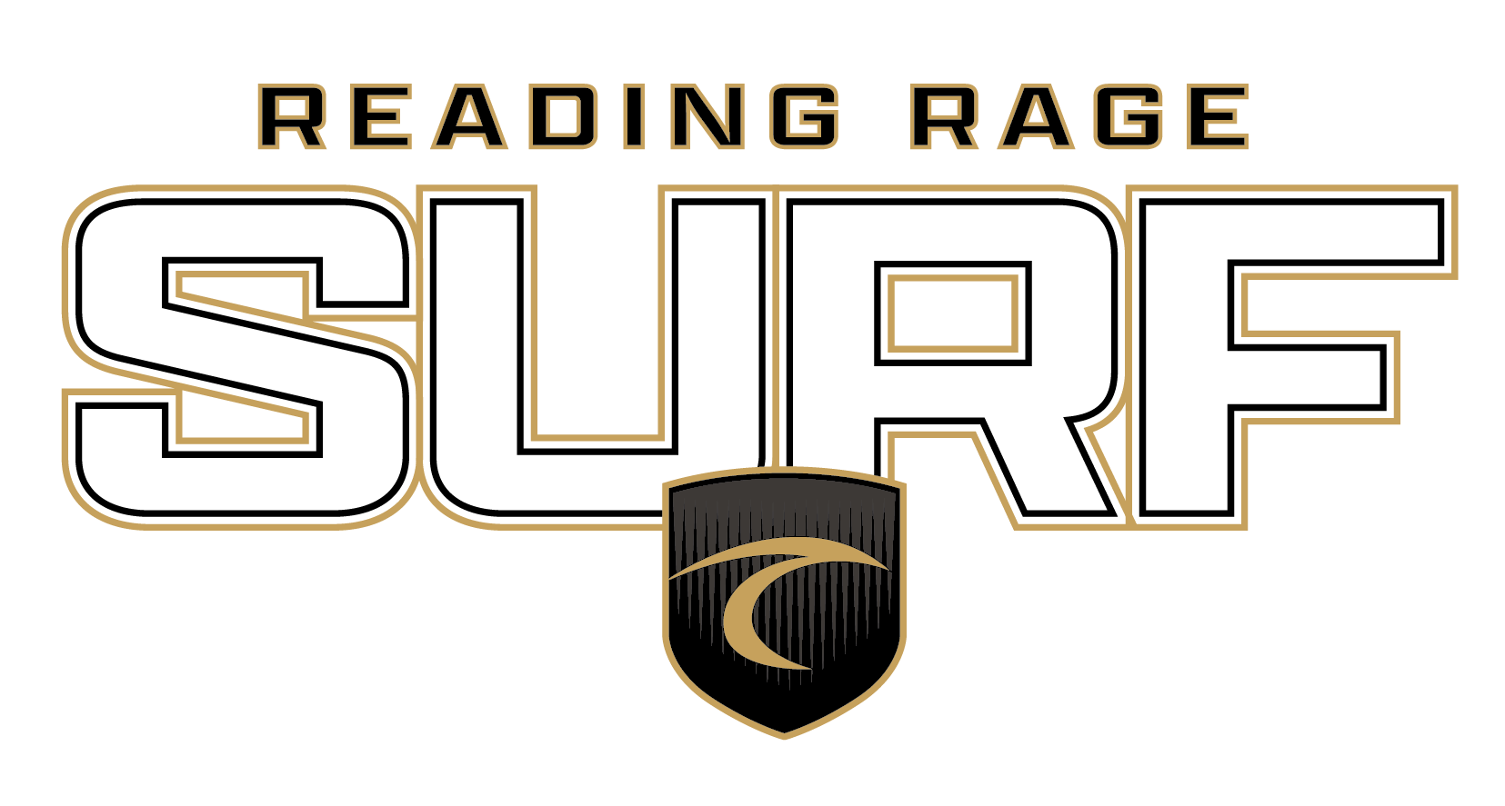 Surf 2026 Middle Chest Shield Trace Logo - Reading Rage