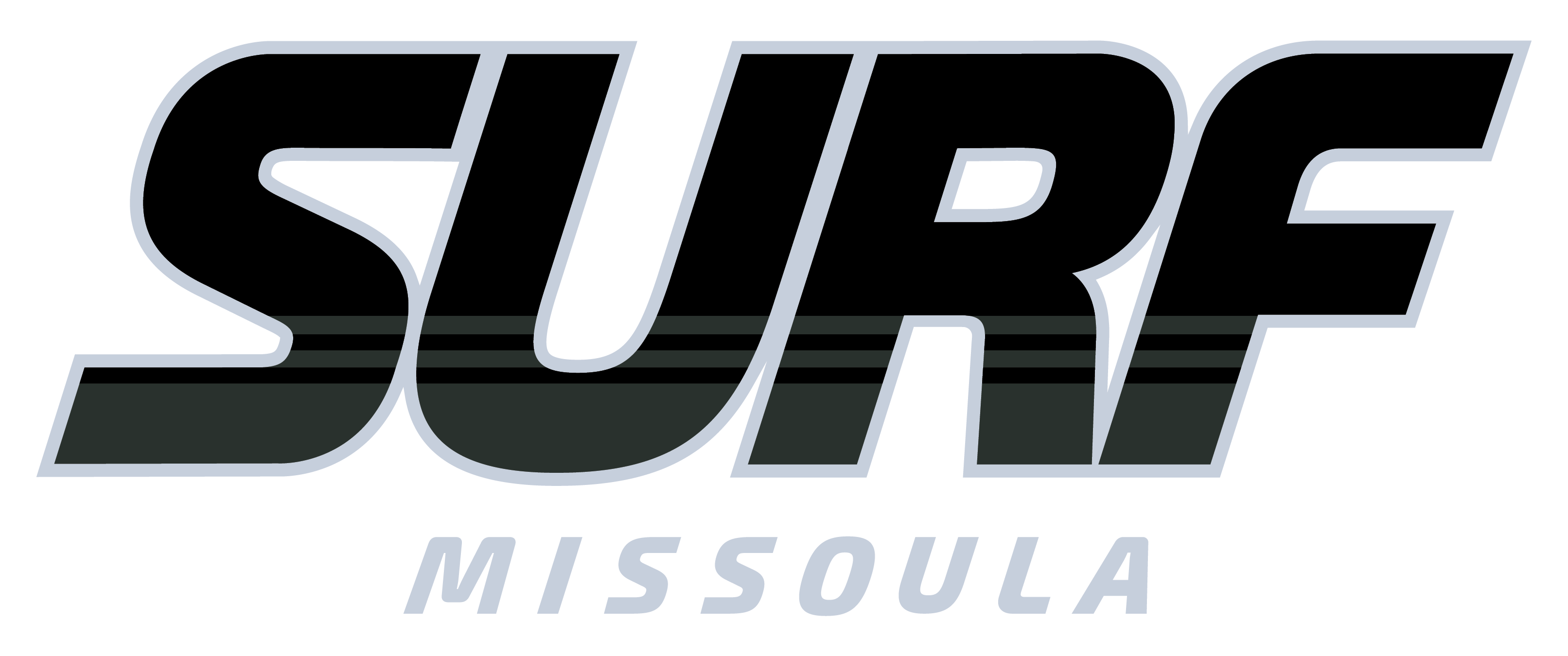 Black "Surf" Front Center Chest Missoula