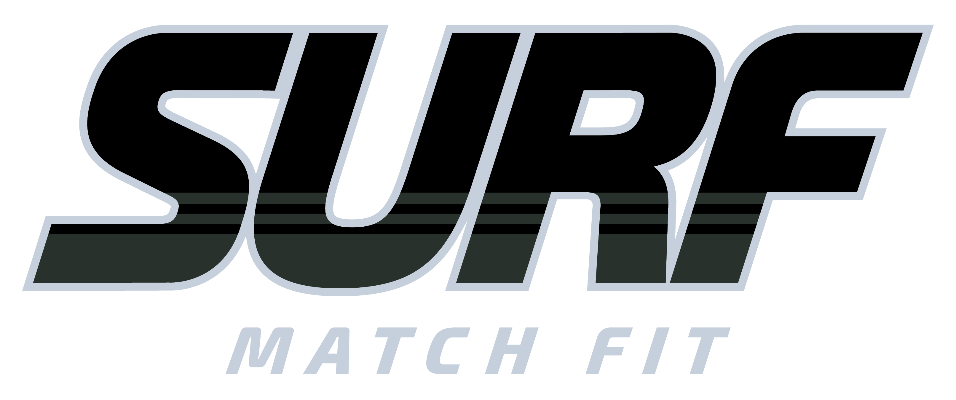 Black "Surf" Front Center Chest Match Fit