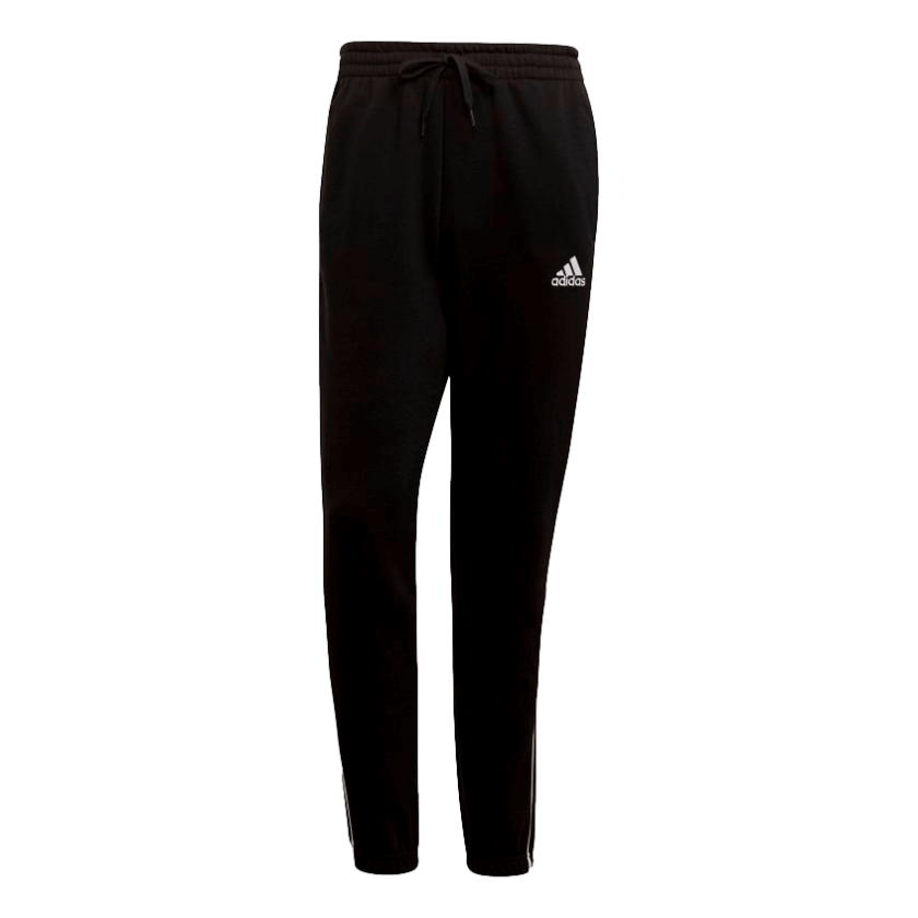 Adidas Mens 3 Stripes Essentials Fleece Tapered Elastic Cuff Pants