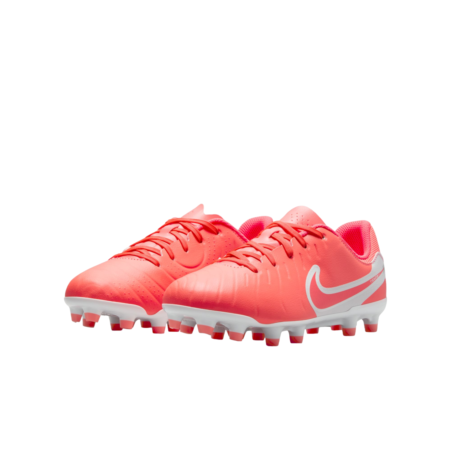 (NIKE-DV4348-800) Botas de fútbol para terreno firme Nike Tiempo Legend 10 Academy MG para jóvenes [LAVA CALIENTE/BLANCO] (lanzamiento el 9/1/25)