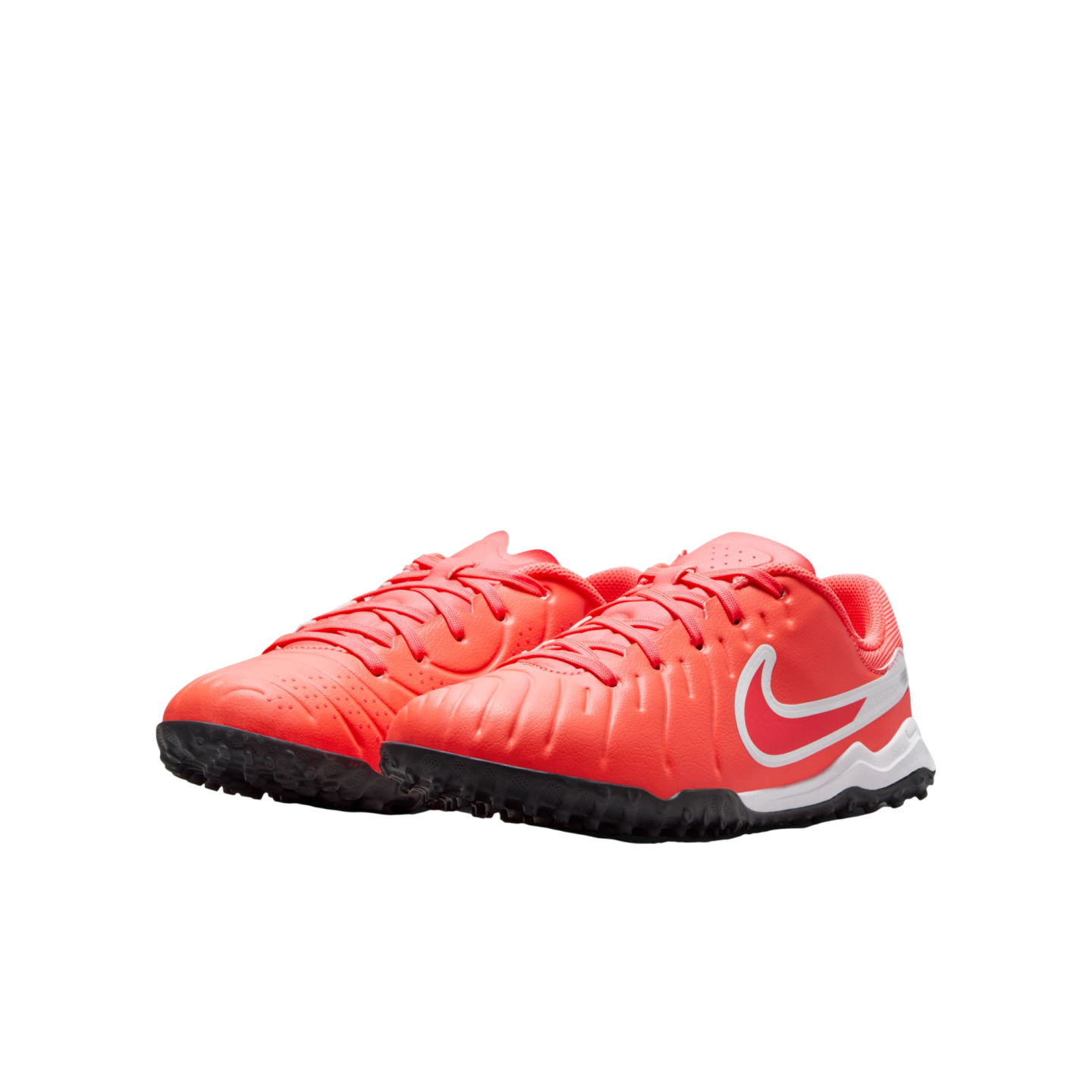 (NIKE-DV4351-800) Zapatillas de fútbol para césped artificial para jóvenes Nike Tiempo Legend 10 Academy [LAVA CALIENTE/BLANCO]