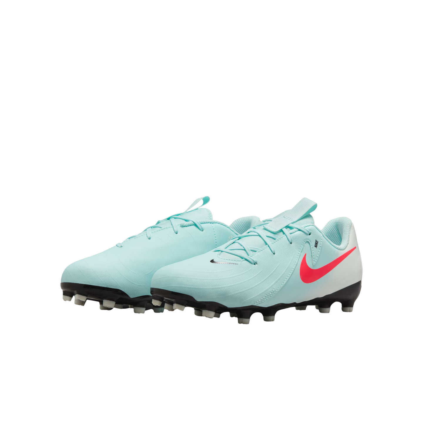 (NIKE-FD6722-300) Botas de fútbol para terreno firme para jóvenes Nike Phantom GX 2 Academy [MENTA/ATOMIC RED-OFF NOIR]