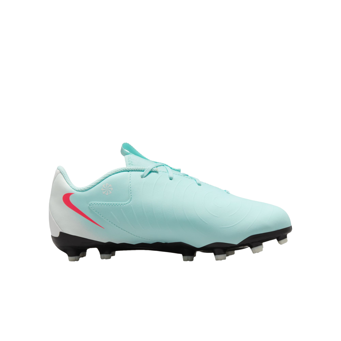 (NIKE-FD6722-300) Botas de fútbol para terreno firme para jóvenes Nike Phantom GX 2 Academy [MENTA/ATOMIC RED-OFF NOIR]