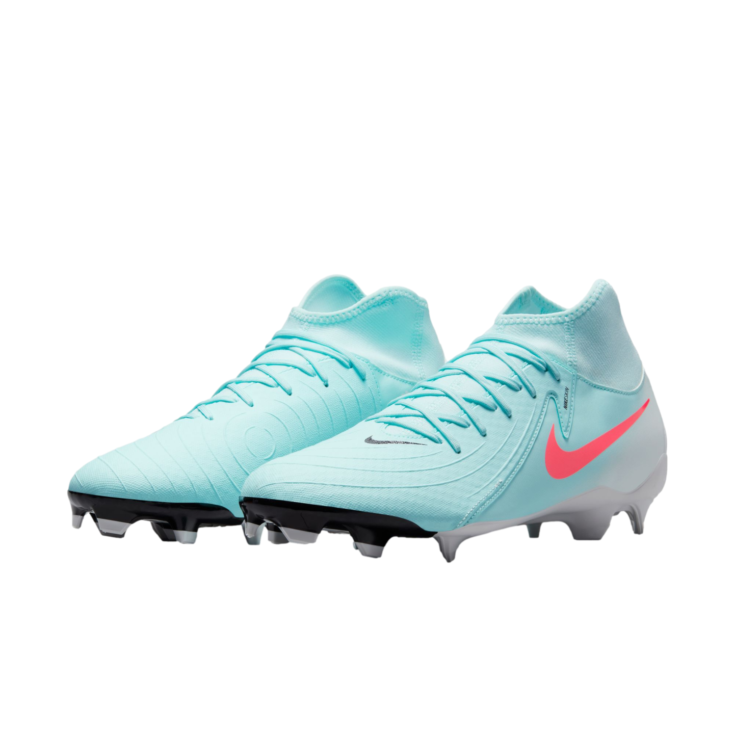 (NIKE-FD6725-300) Botas de fútbol para terreno firme Nike Phantom Luna 2 Academy [MINT/ATOMIC RED-OFF NOIR] (lanzamiento el 9/1/25)