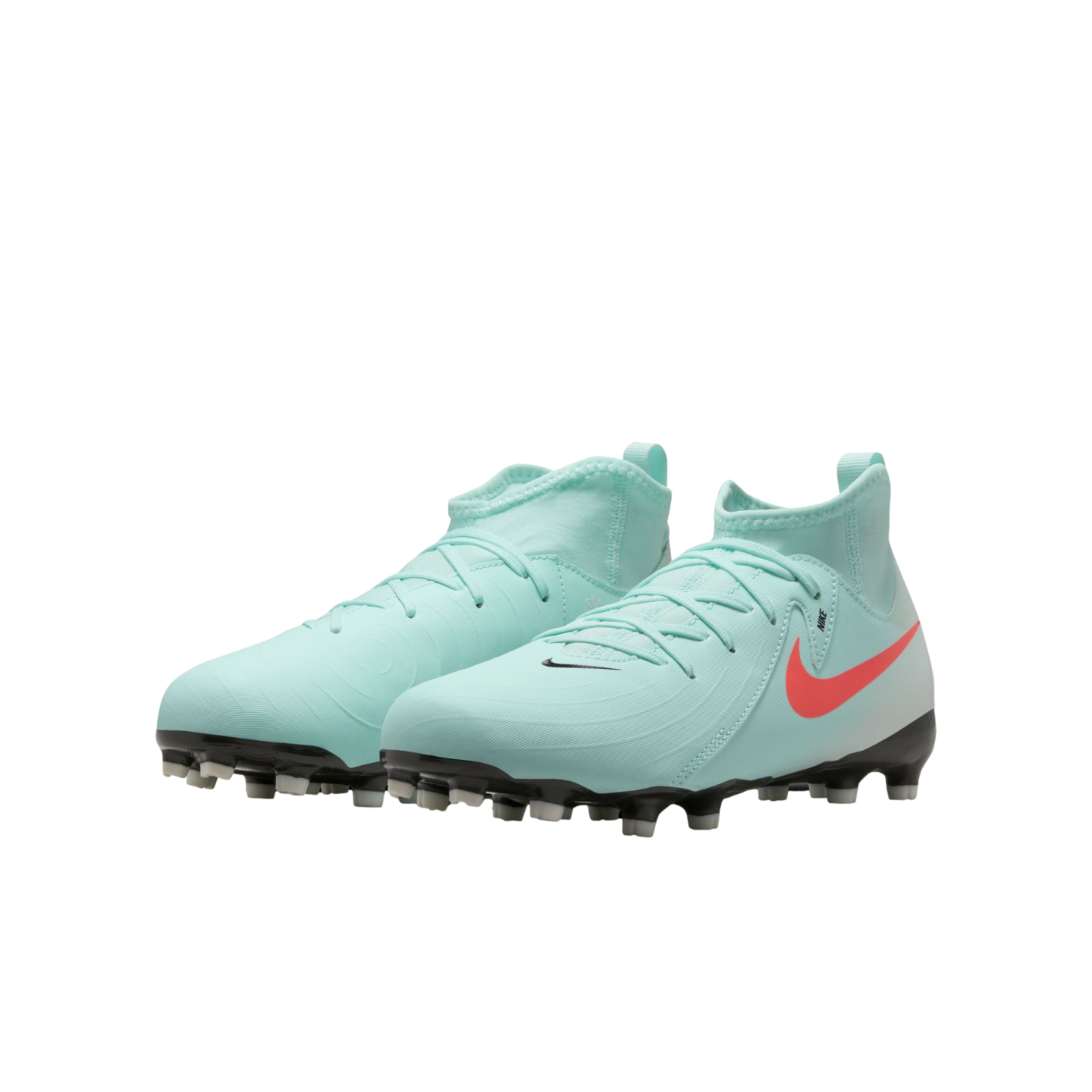 (NIKE-FJ2603-300) Botas de fútbol para terreno firme para jóvenes Nike Phantom Luna 2 Academy [MINT/ATOMIC RED-OFF NOIR] (lanzamiento el 9/1/25)