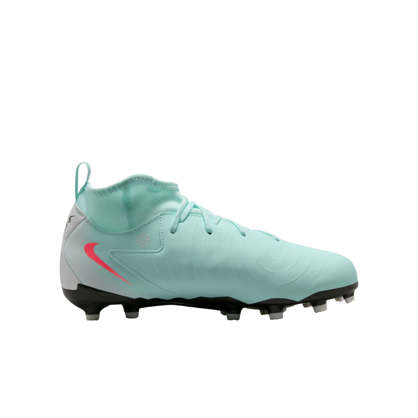 (NIKE-FJ2603-300) Botas de fútbol para terreno firme para jóvenes Nike Phantom Luna 2 Academy [MINT/ATOMIC RED-OFF NOIR] (lanzamiento el 9/1/25)