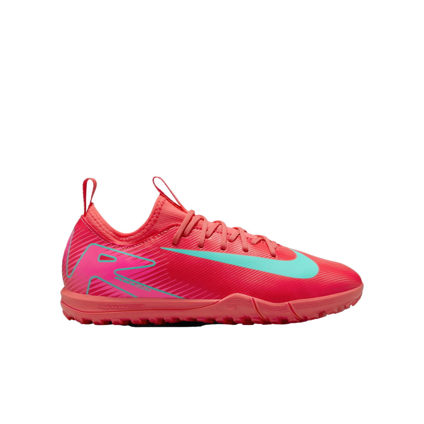 (NIKE-FQ8284-800) Zapatillas de césped artificial para jóvenes Nike Mercurial Vapor 16 Academy [EMBER GLOW/AURORA GREEN]