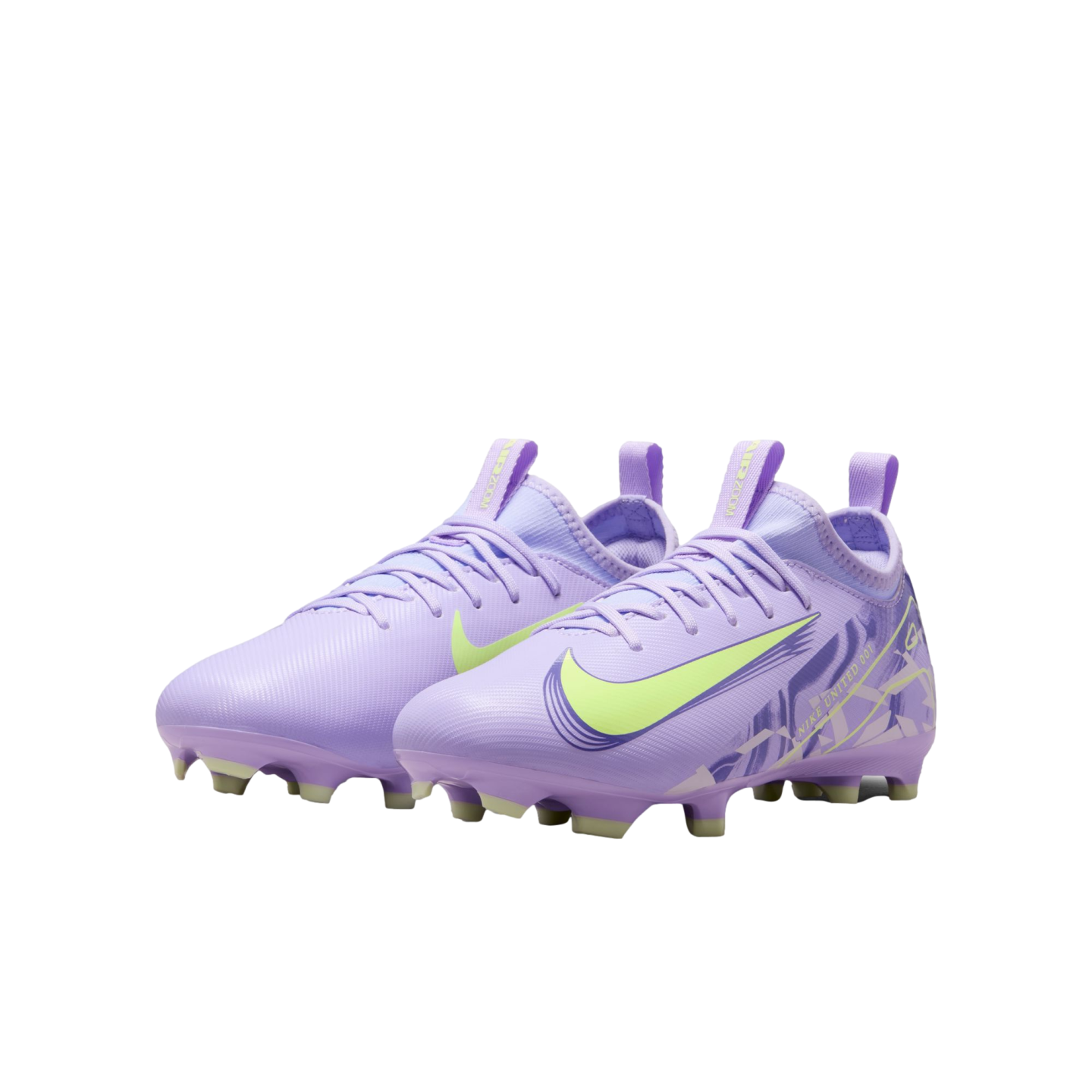 (NIKE-HF1588-500) Botas de fútbol para terreno firme para jóvenes Nike Mercurial Vapor 16 Academy [PURPLE AGATE/BARELY VOLT] (lanzamiento el 5/2/25)