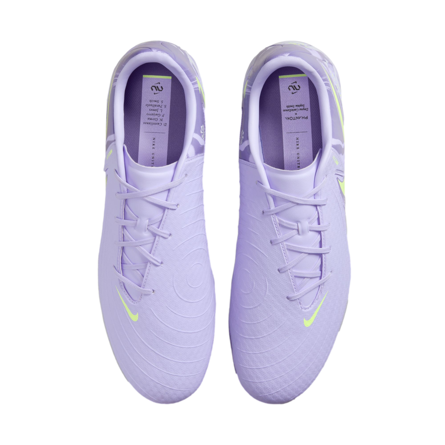 (NIKE-HF1595-500) Botas de fútbol para terreno firme Nike Phantom GX 2 Academy [PURPLE AGATE/BARELY VOLT] (lanzamiento el 5/2/25)