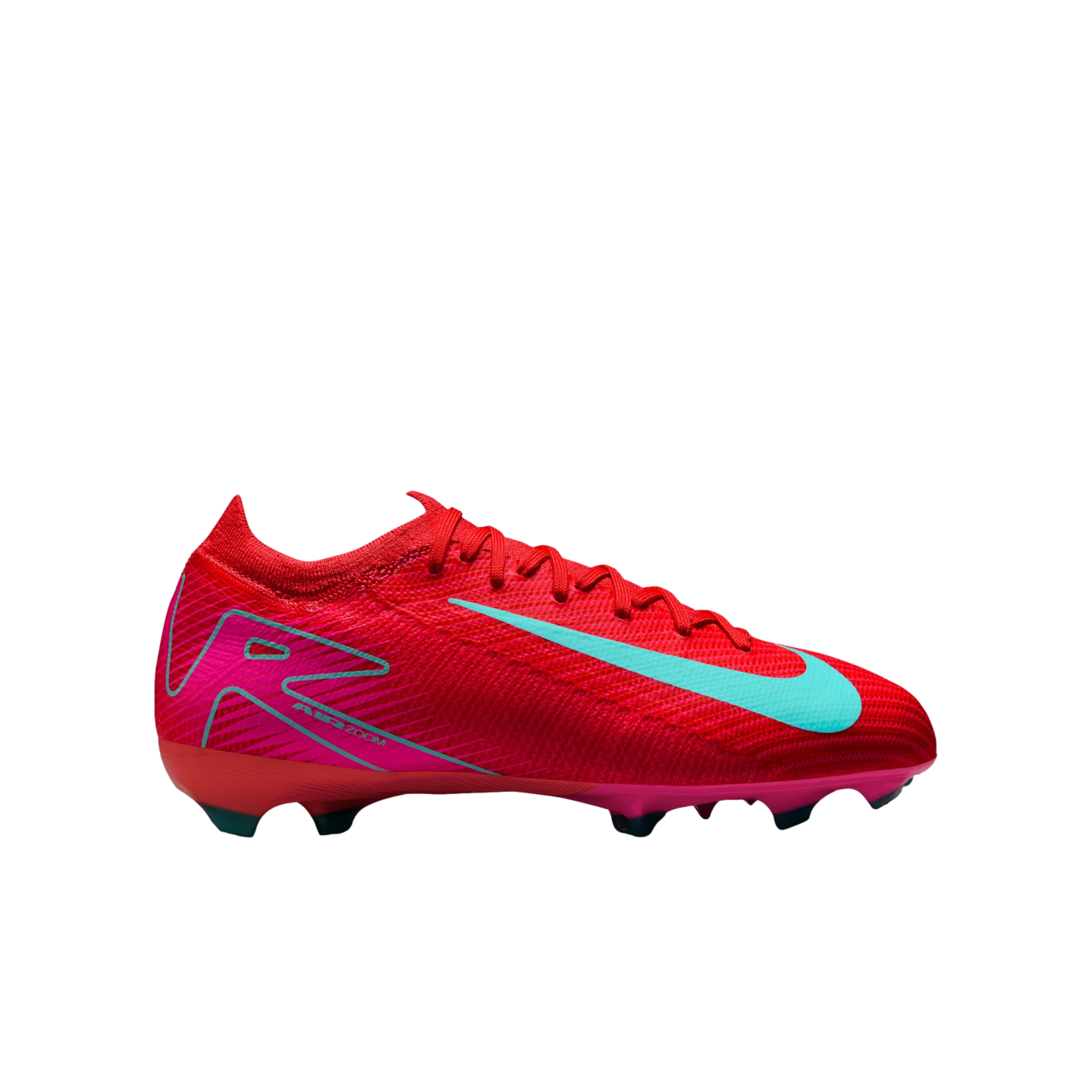 (NIKE-HF5448-800) Botas de fútbol para terreno firme Nike Mercurial Vapor 16 Pro para jóvenes [EMBER GLOW/AURORA GREEN]