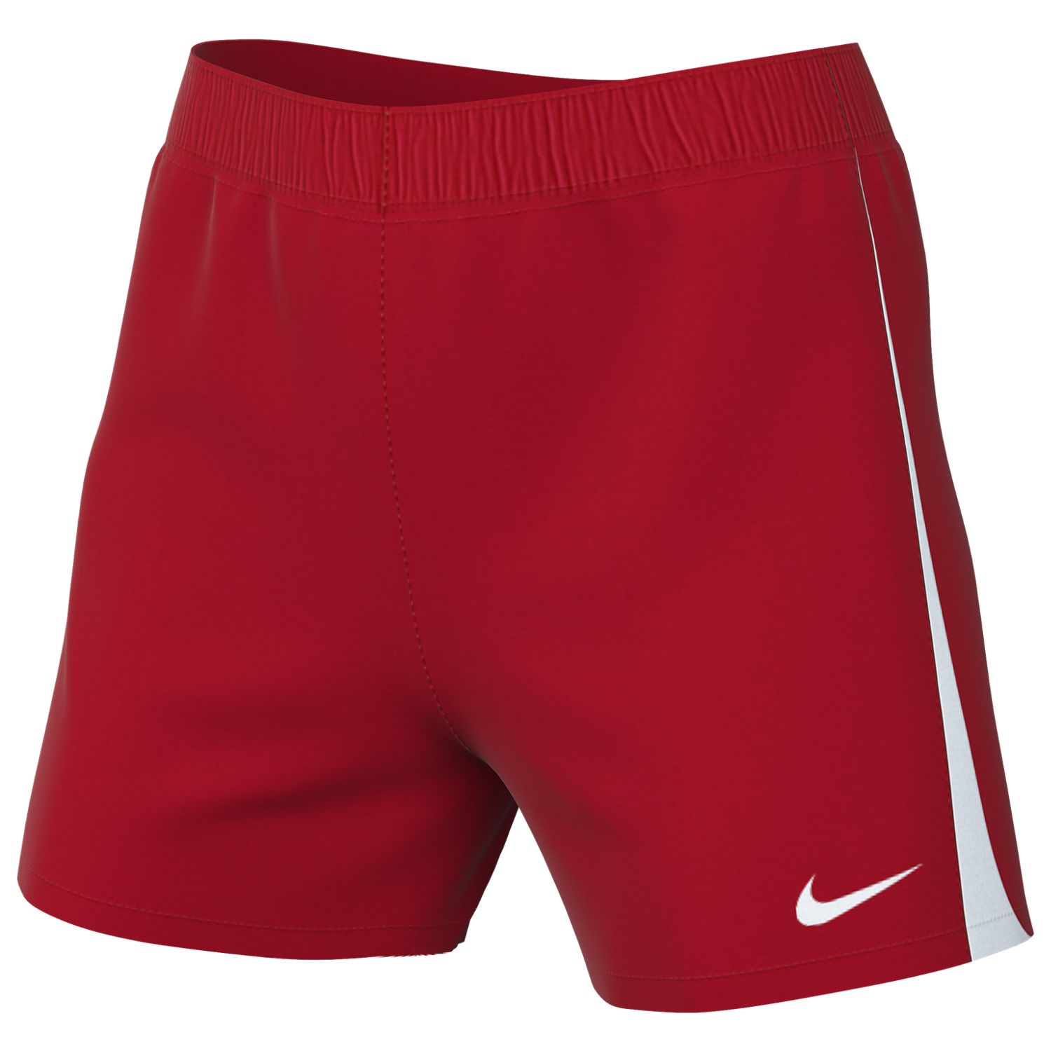 (NIKE-DR0965-657) Pantalones cortos de punto Nike Dri-FIT League 3 para mujer [ROJO UNIVERSITARIO/BLANCO/BLANCO]