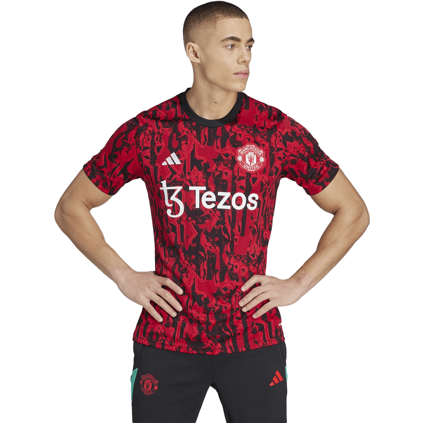 Camiseta prepartido del Manchester United de Adidas