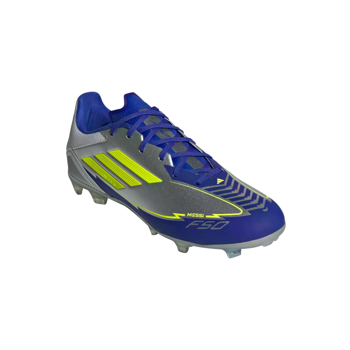 (ADID-IH0918) Botas de fútbol para terreno firme Adidas F50 League Messi [SILVMT/SYELLO/LUCBLU] (lanzamiento el 11/2/25)