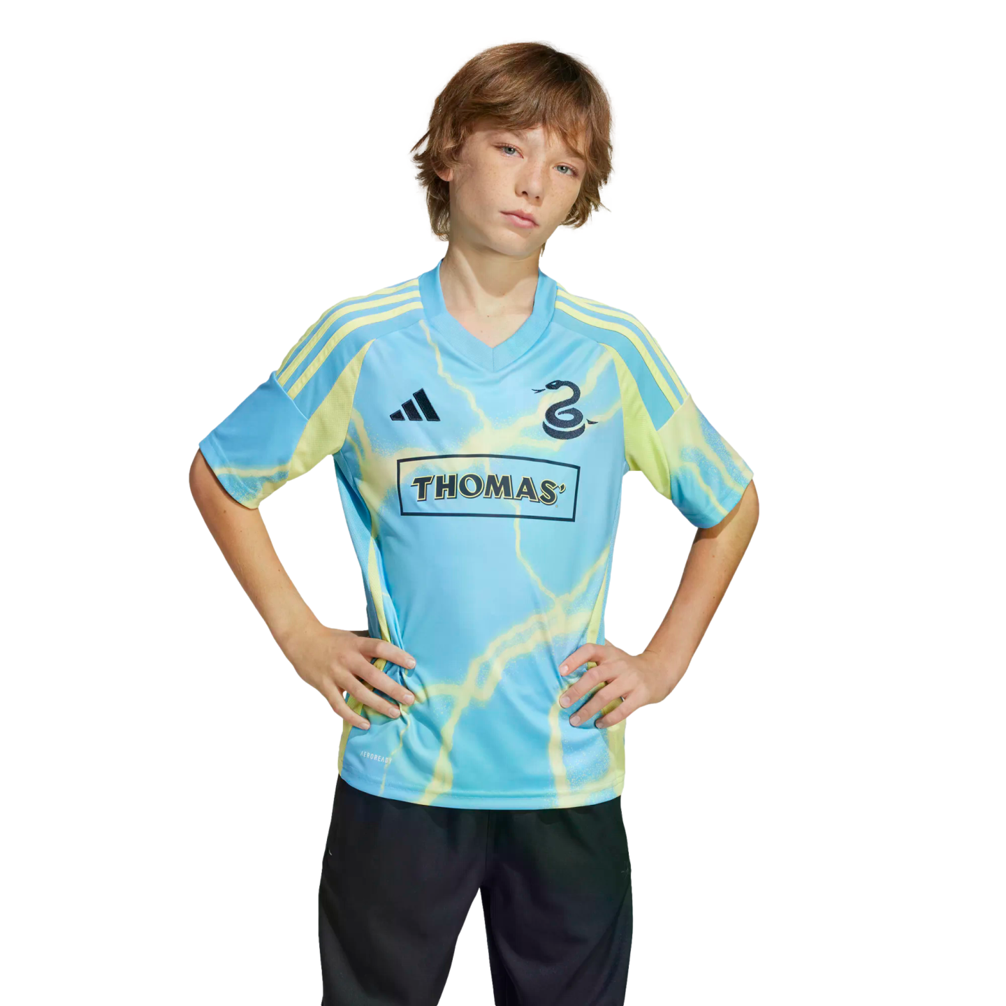 (ADID-IV5059) Camiseta juvenil visitante de la temporada 25/26 de Adidas Philadelphia Union [SEBLBU] (lanzamiento el 14/2/25)