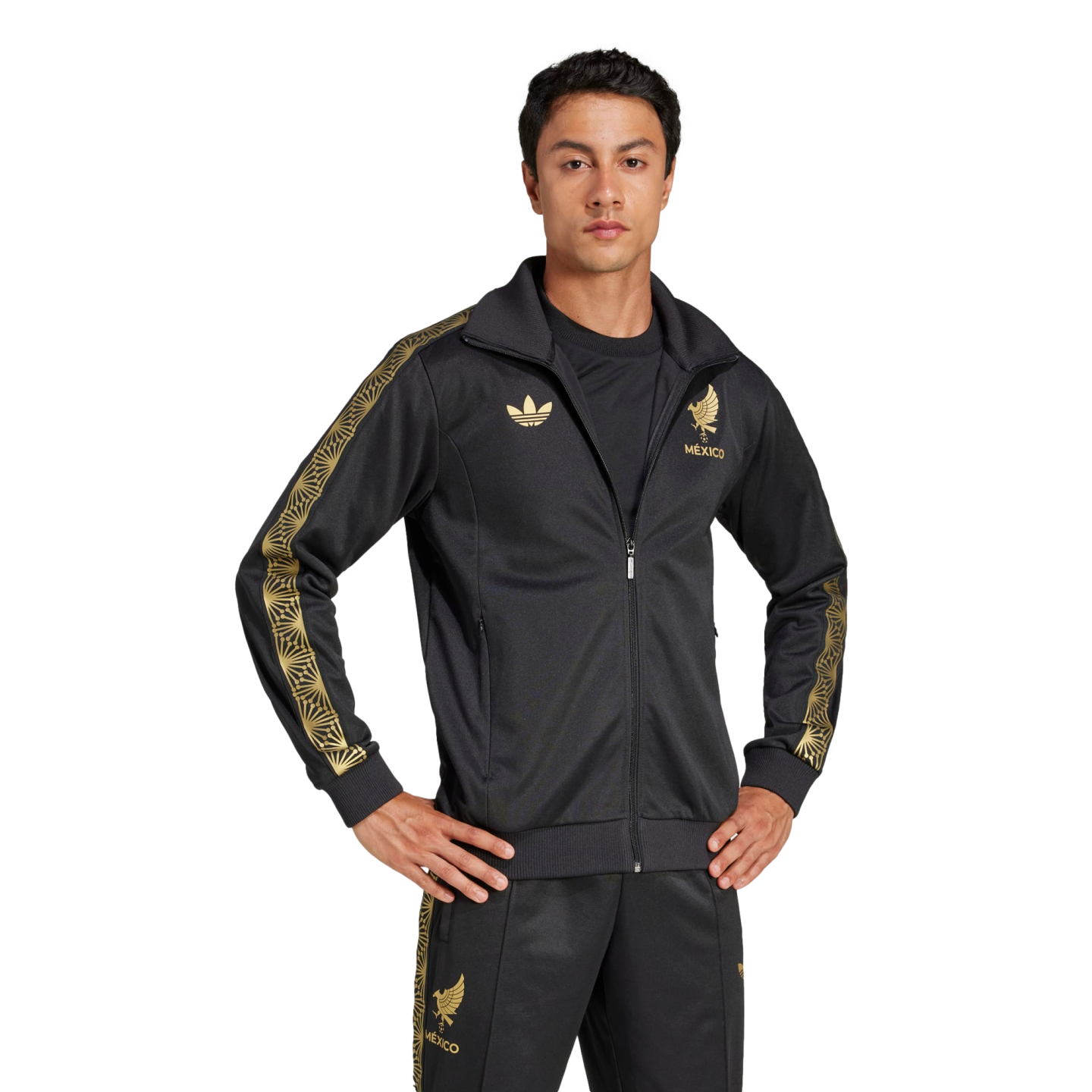 (ADID-JE5335) Chaqueta deportiva Adidas Mexico [NEGRO]