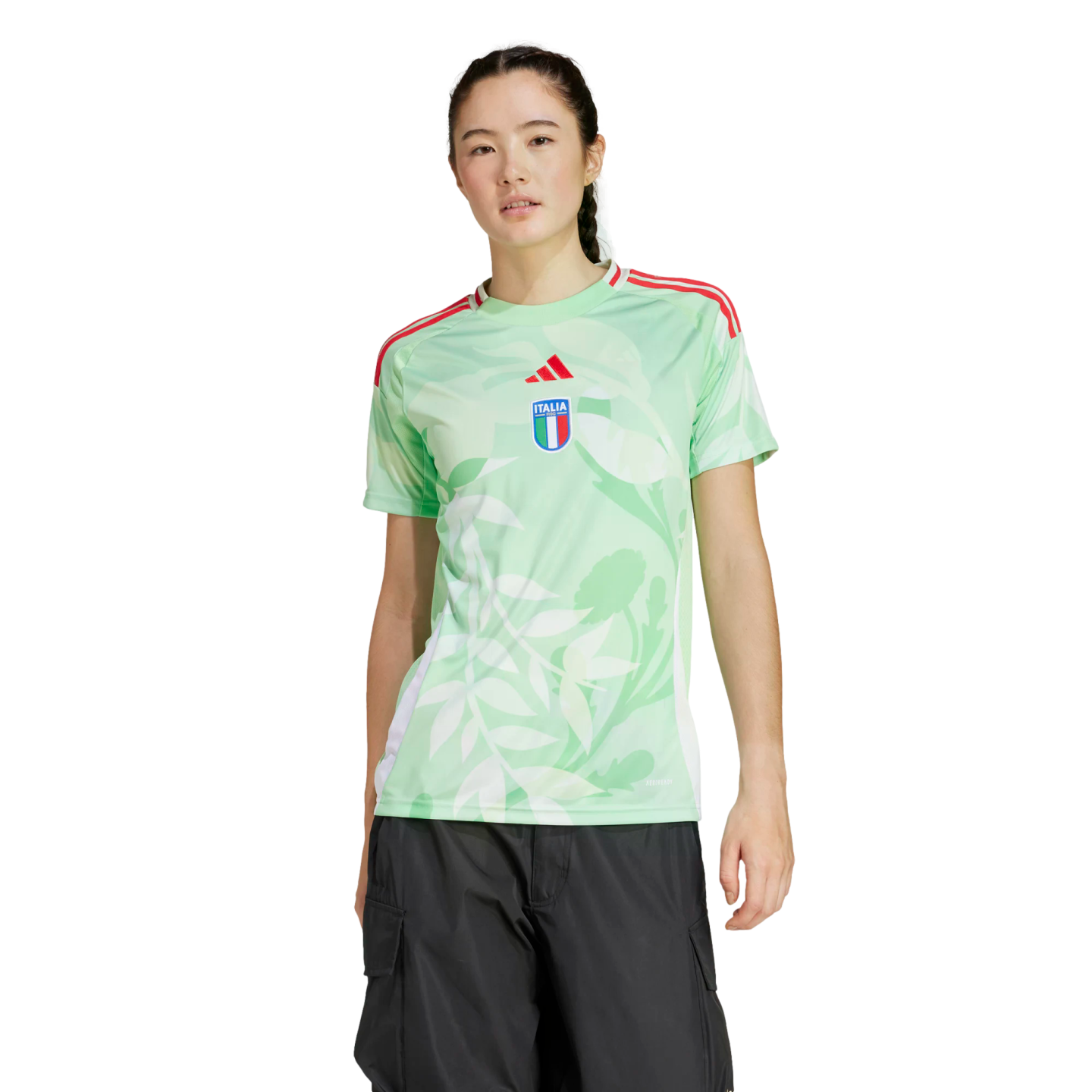 (ADID-JF0600) Camiseta visitante de Adidas Italia 2025 para mujer [GLOMIN] (lanzamiento el 17/02/25)