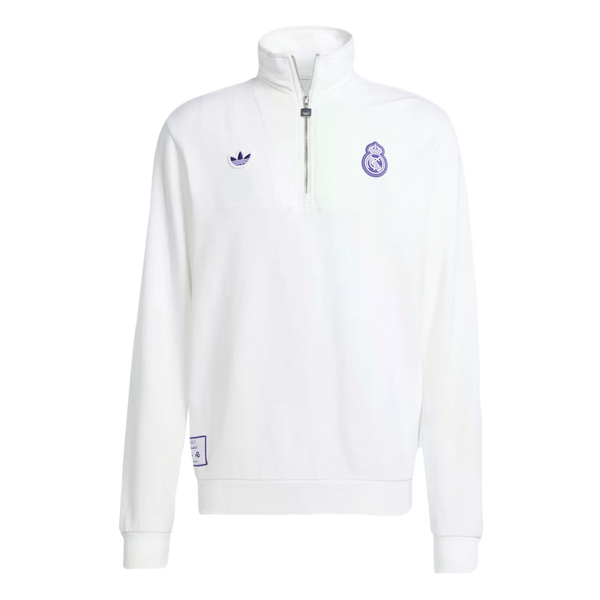 Adidas Real Madrid Icon Half Zip Top Soccer JF2574 White