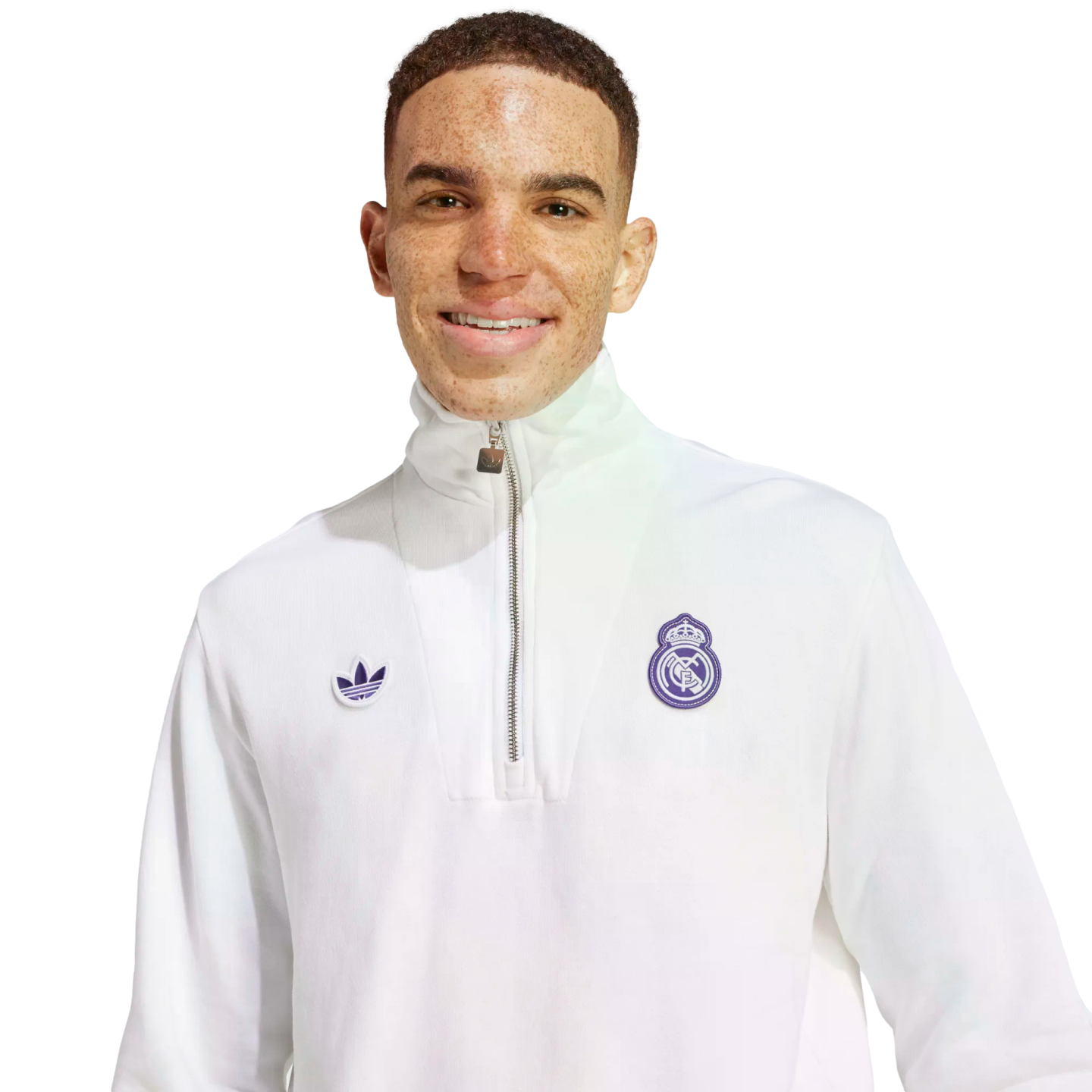 (ADID-JF2574) Camiseta Adidas Real Madrid Icon con media cremallera [BLANCA] (lanzamiento el 3/2/25)