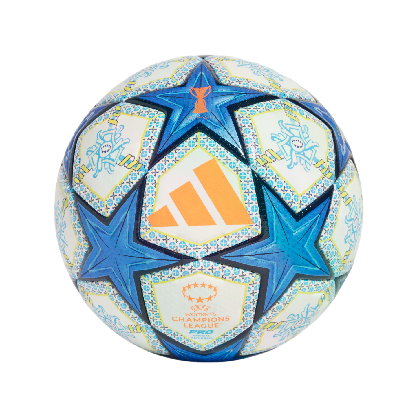 (ADID-JH1298) Balón de fútbol femenino UCL Pro de Adidas [BLANCO/NARANJA/NGTSKY/PANTON] (lanzamiento el 6/2/25)