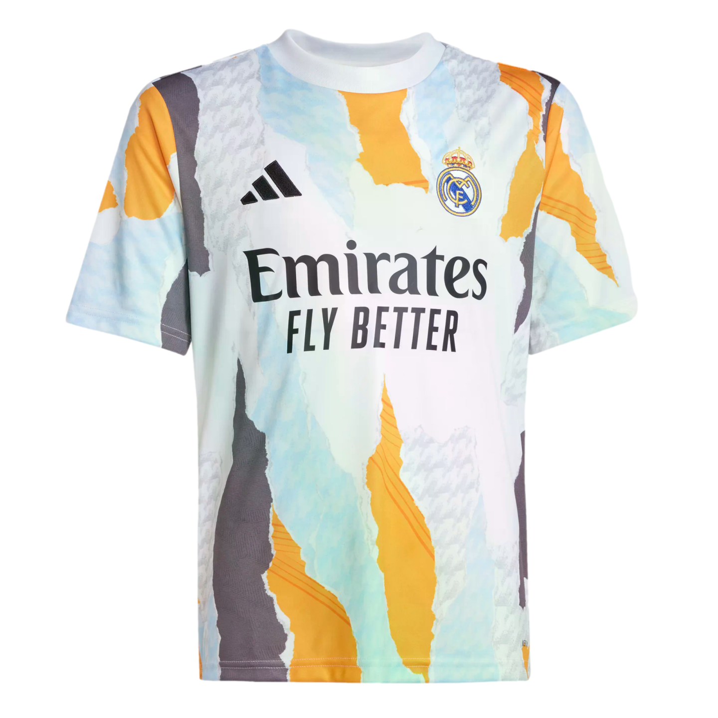 Camiseta juvenil prepartido del Real Madrid de Adidas