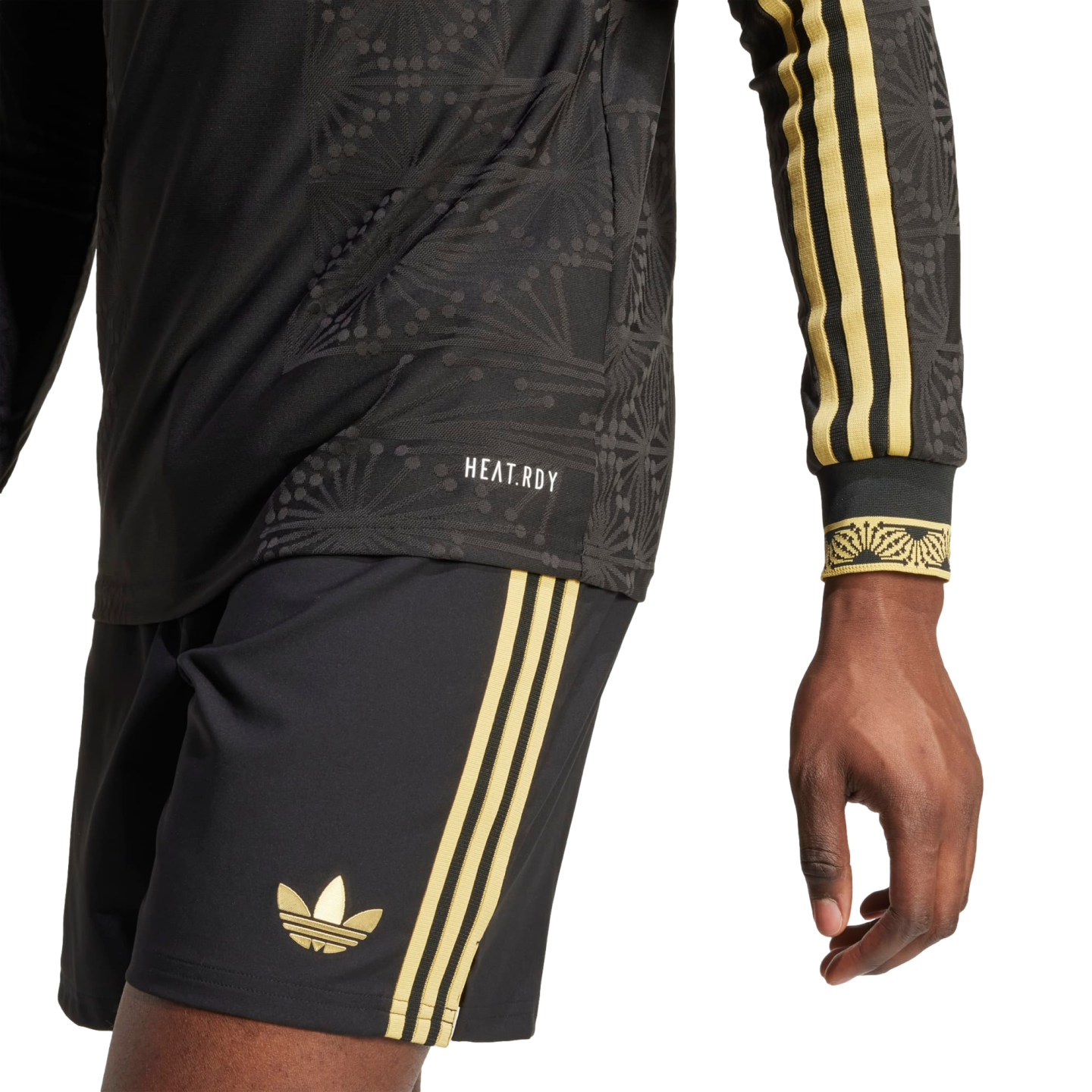 (ADID-JM2534) Camiseta de manga larga Adidas México 2025 dorada [NEGRO]