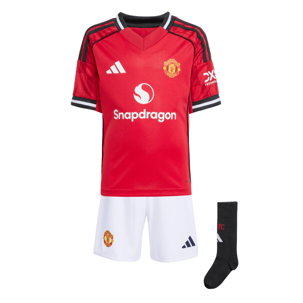Adidas Manchester United 25/26 Toddler Home Mini Kit Soccer JP3019 Red