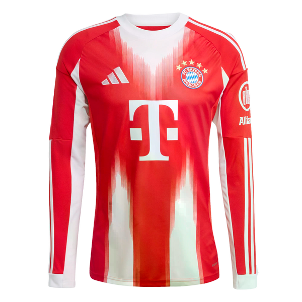 Adidas Bayern Munich 25/26 Long Sleeve Home Jersey Soccer JP3689 Red Adidas Bayern Munich 25/26 Long Sleeve Home Jersey Soccer JP3689 Red