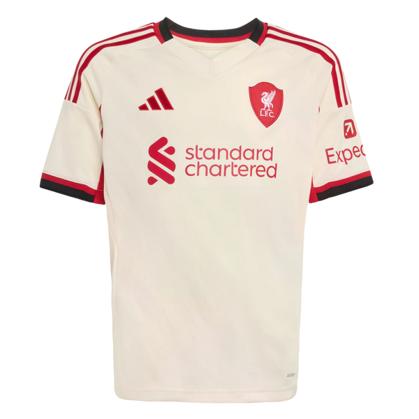 Adidas Liverpool 25/26 Youth Away Jersey Soccer JV6453 White