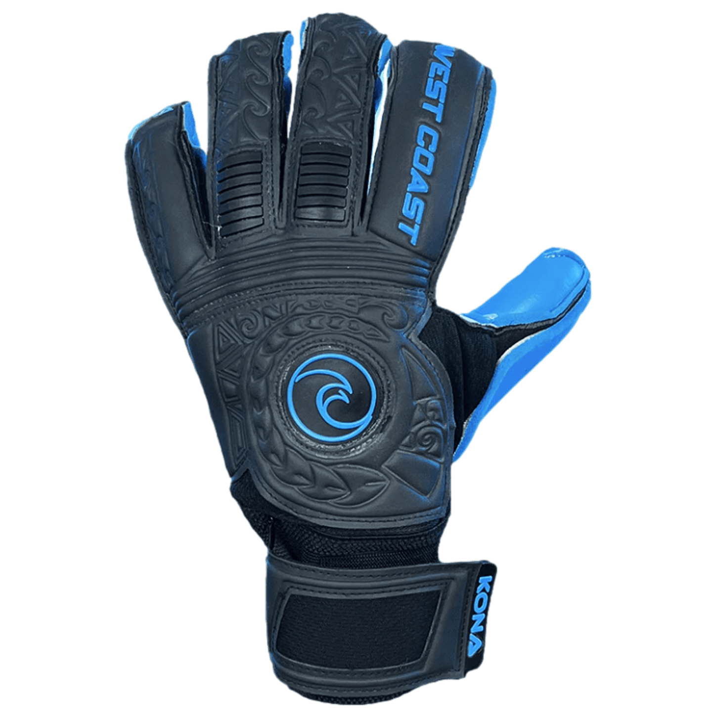 West Coast Kona Blackout Cyan Goalkeeper Gloves