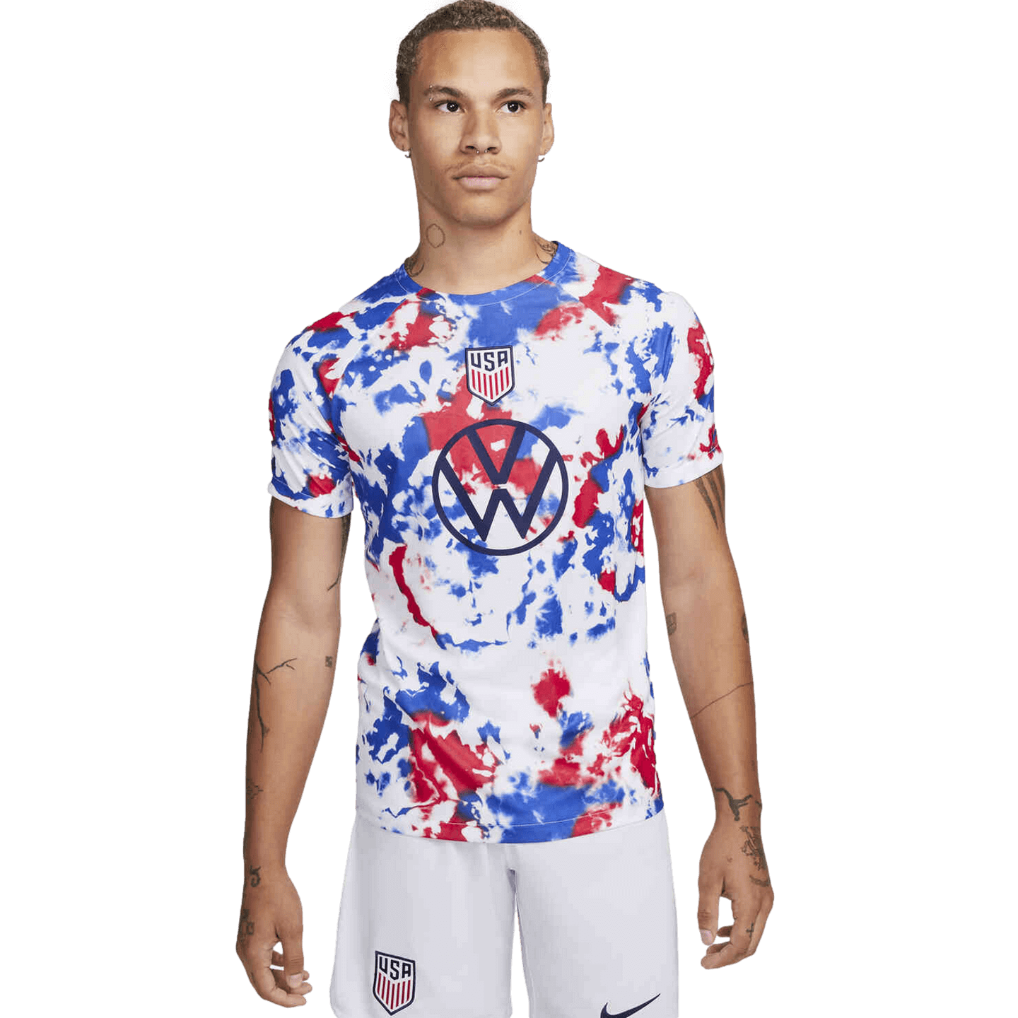 Nike Men's USA Pre-Match Jersey - Red White & Blue Tie Dye