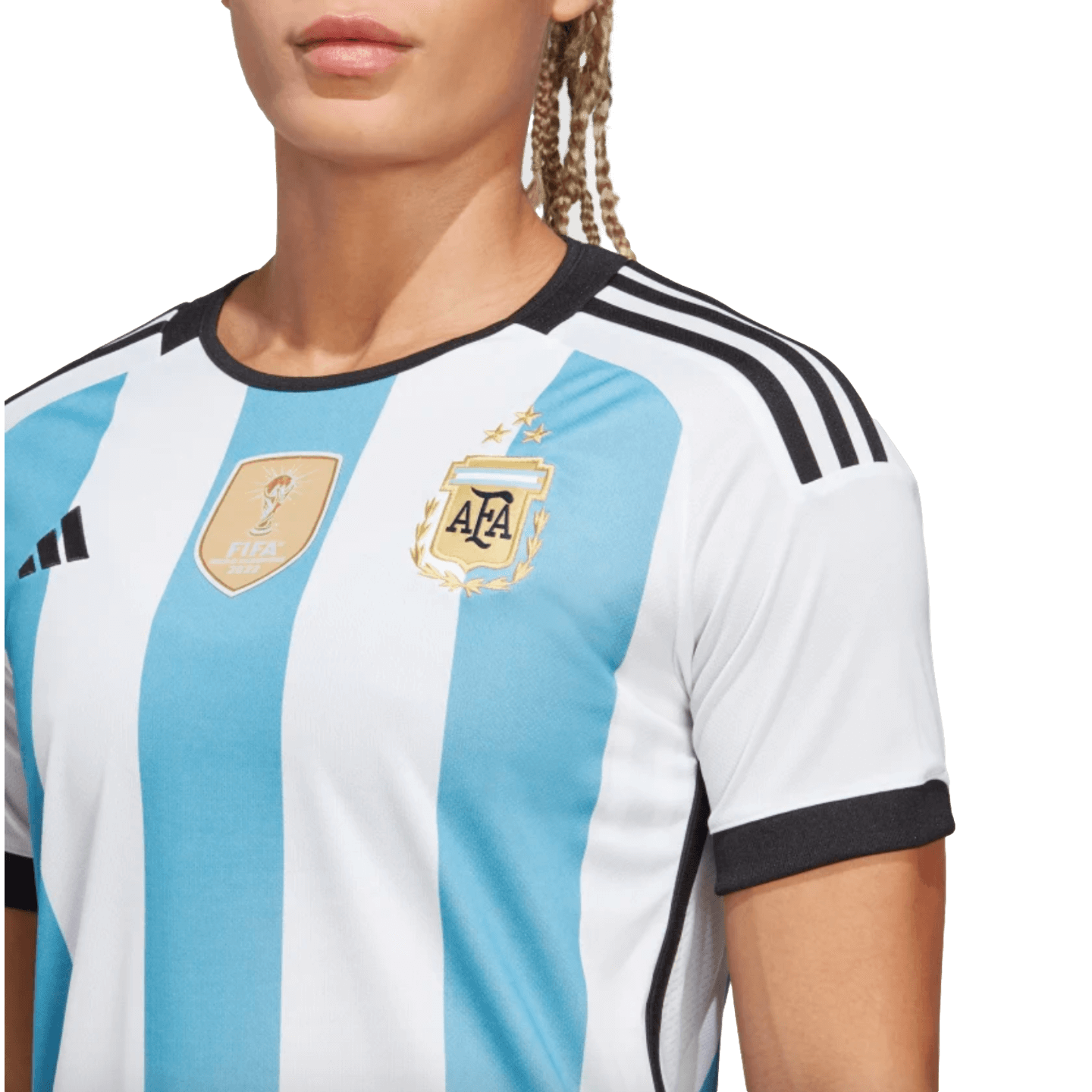 Adidas Argentina 2022 Womens 3-Star Winners Home Jersey