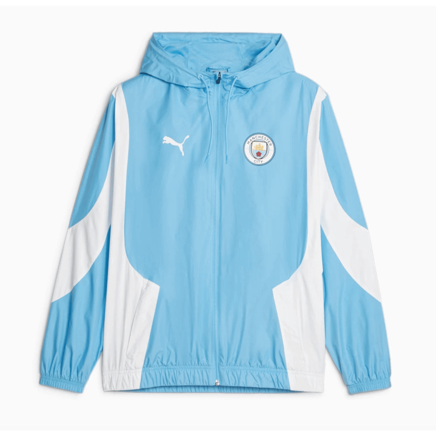 Chaqueta tejida Anthem de Puma para antes del partido del Manchester City