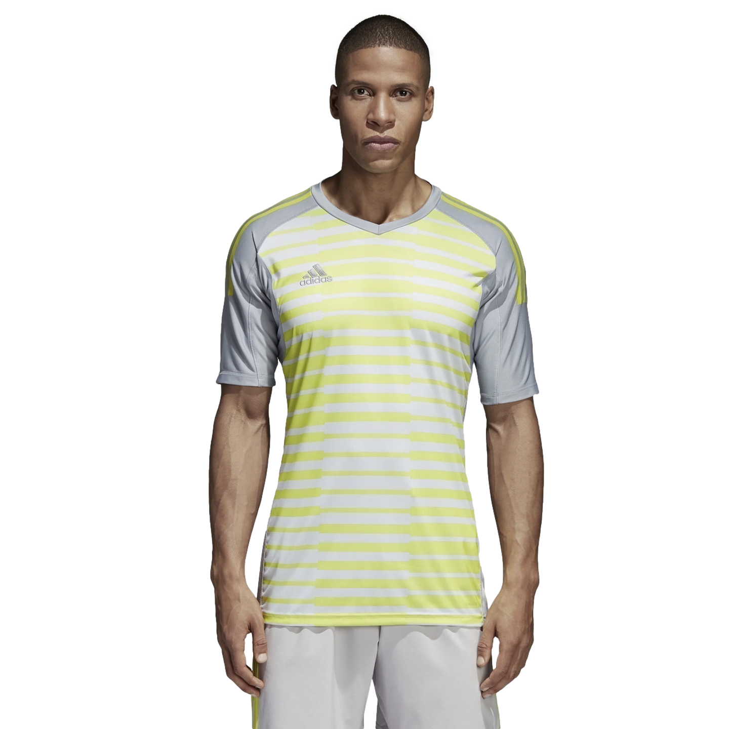 (ADID-CV6361) Camiseta de portero de manga corta Adidas ADIPRO 18 [GRIS/AMARILLO]