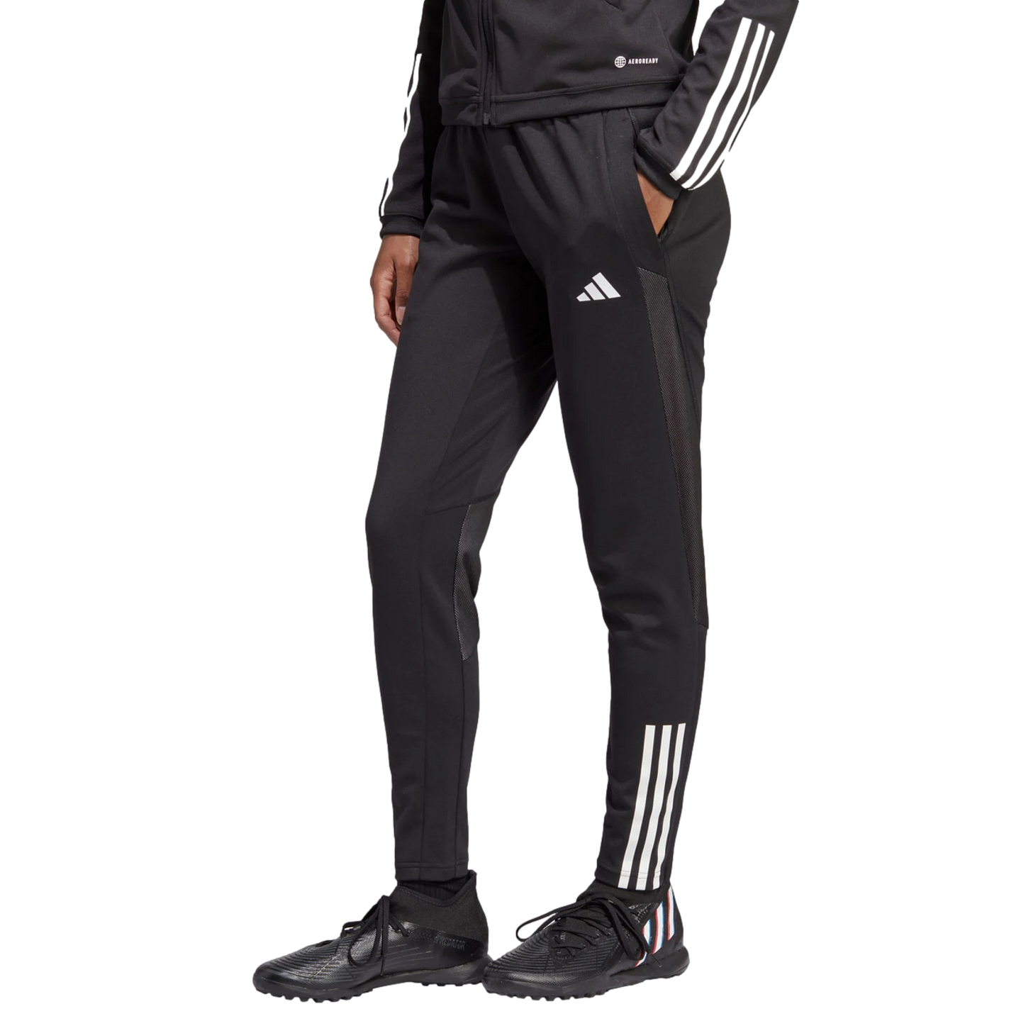 (ADID-HI5973) Pantalones de entrenamiento de competición Adidas Tiro 23 para mujer [NEGRO, BLANCO]