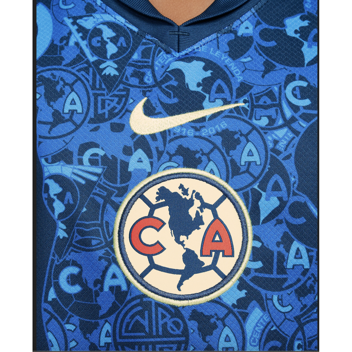 (NIKE-FN9147-477) Camiseta de visitante juvenil Nike Club América 24/25 [AZUL VALERIANO/CHIFÓN LIMÓN]