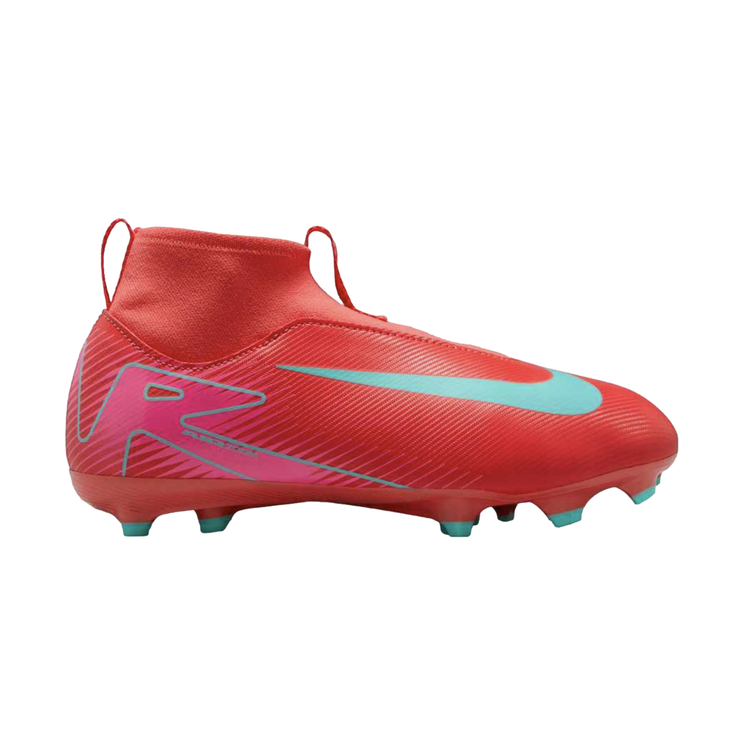 (NIKE-FQ8304-800) Botas de fútbol para terreno firme para jóvenes Nike Mercurial Superfly 10 Academy [EMBER GLOW/AURORA GREEN] (lanzamiento el 9/1/25)