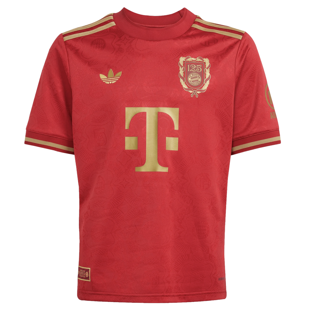Adidas Bayern Munich 125th Anniversary Youth Jersey Soccer JE6782 Red