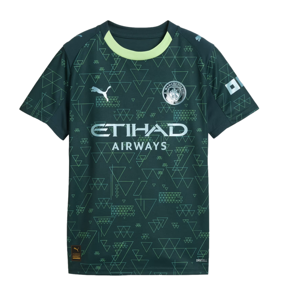 Puma Manchester City 25/26 Youth Fourth Jersey Soccer 782694-04 Green