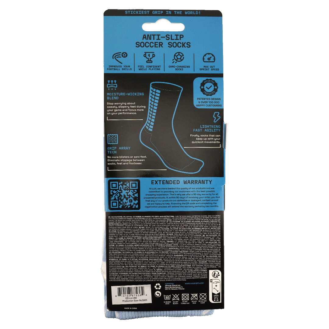 Lux Soccer Grip Calf Socks - Light Blue