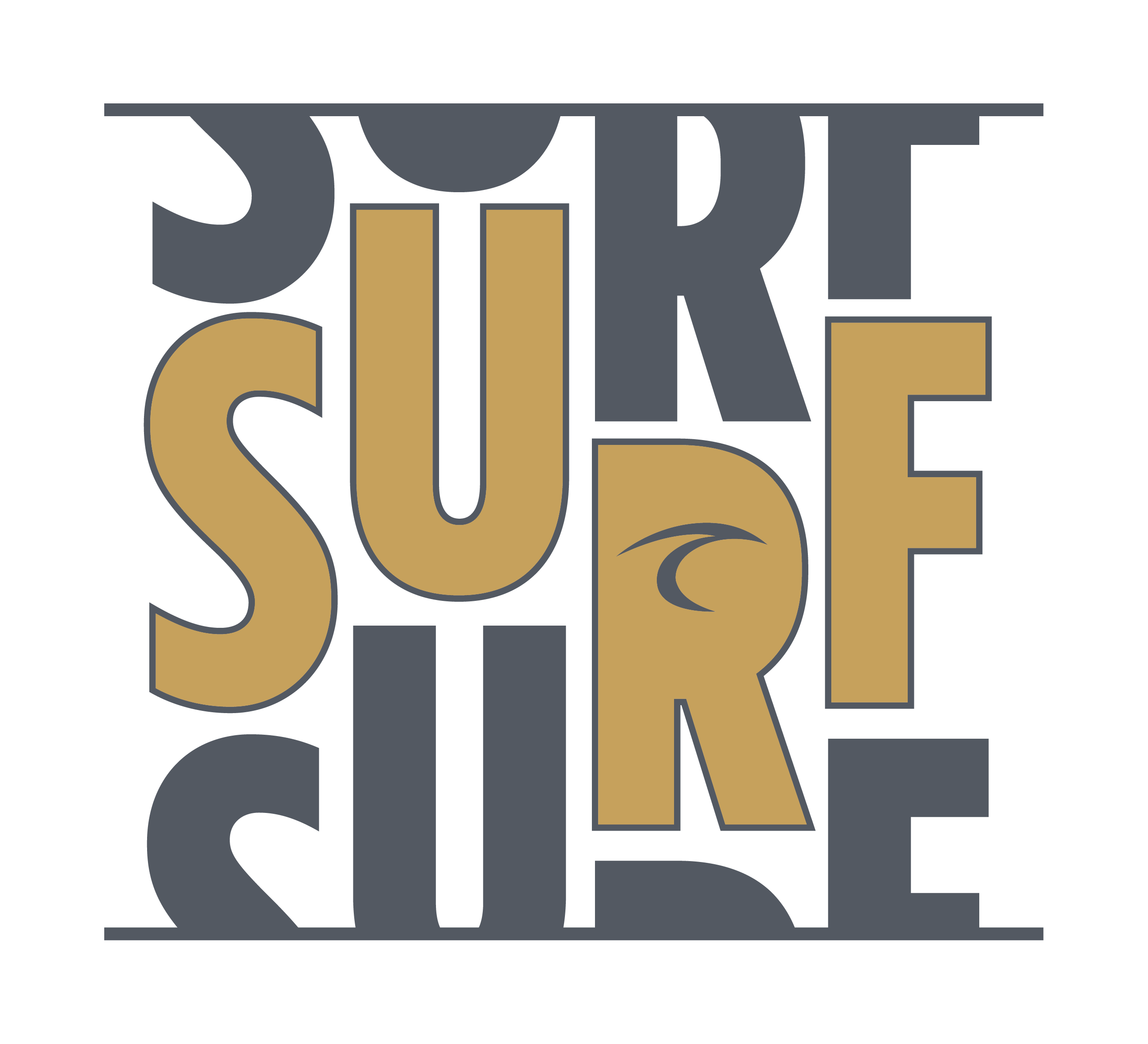 Black/Gold Surf Slots Center Chest