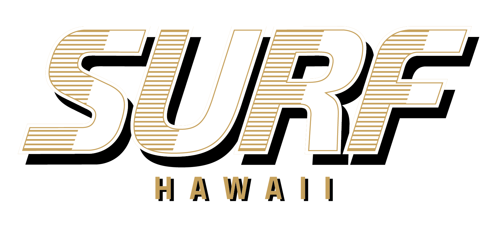 White/Gold Front "Surf" Center Hawaii